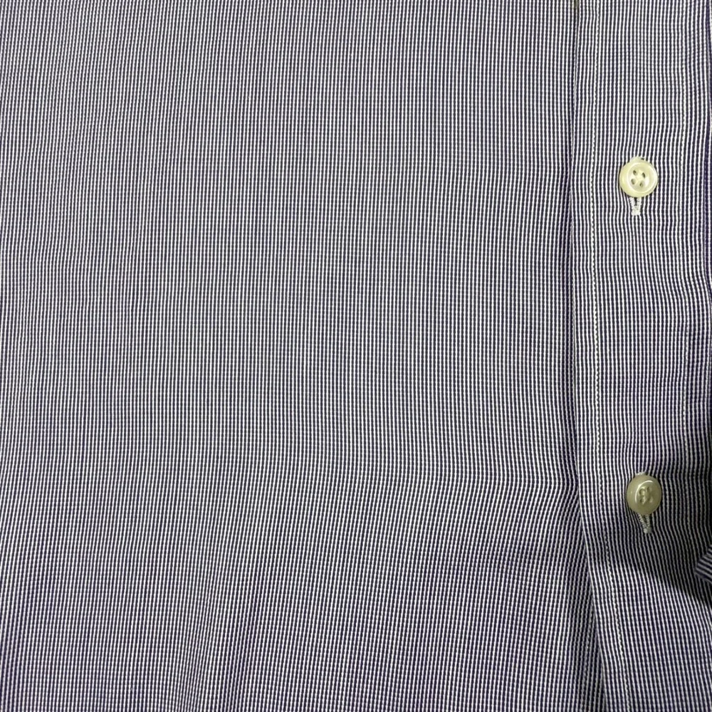 Polo Ralph Lauren Philip Dress Shirt 16 34 Purple White Micro Stripe French Cuff